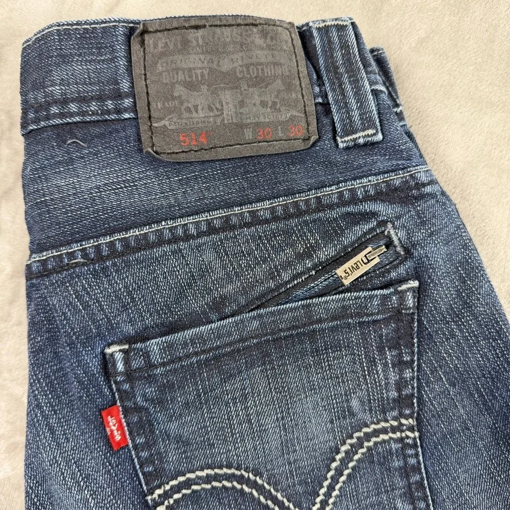 Vintage Levi's Men's 514 Slim Straight Mid Rise Adj Waist Black Label Jeans